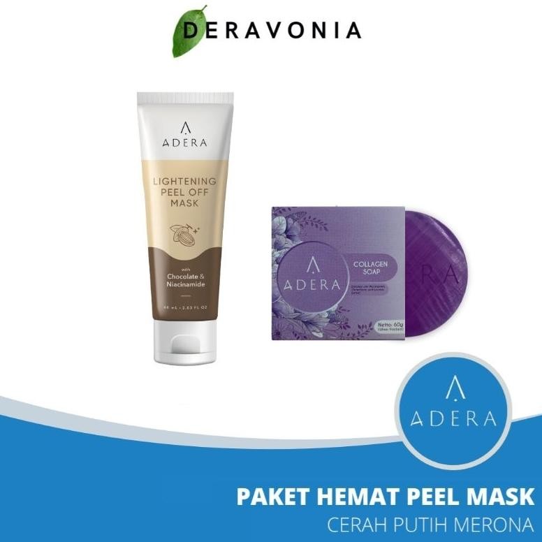 ready paket hemat adera lightening peel off mask / masker adera flek hitam ori / adera masker wajah 