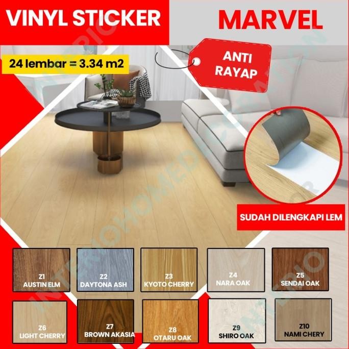Vinyl Lantai Kayu Sticker FULL 2mm Sudah Ada Lem Vinil Vynil Stiker GOL