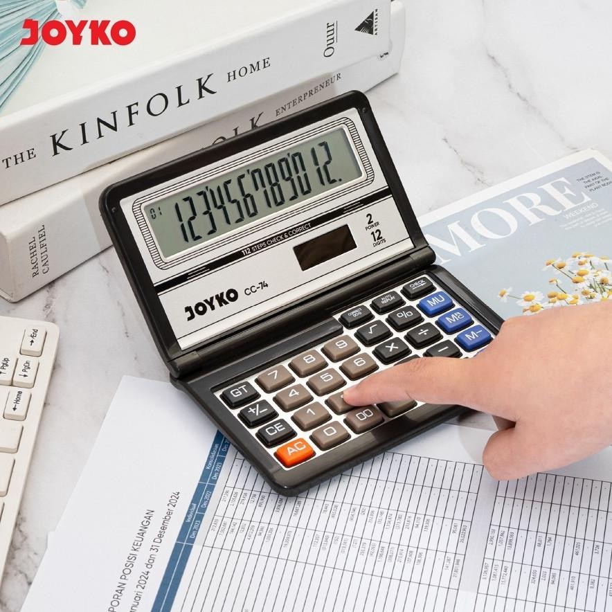 

Hj-43 Ss-64 Joyko Cc74 Big Display Check & Correct Calculator 12 Digit - Kalkulator Lipat Meja Cc 74 Terlaris