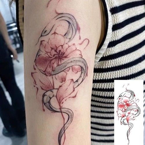 Stiker Tato Warna-warni Tahan Air yang Tahan Lama untuk Pria dan Wanita