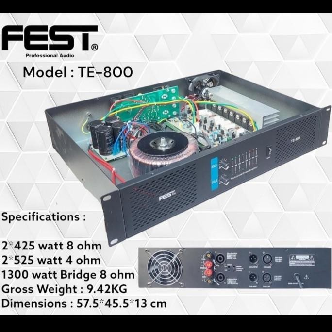 New POWER AMPLIFIER FEST TE800 TE 800 GARANSI ORIGINAL