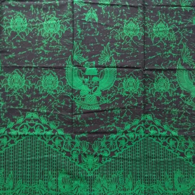 Kain Batik Motif Burung Garuda Pancasila Warna Hijau Hitam Termurah