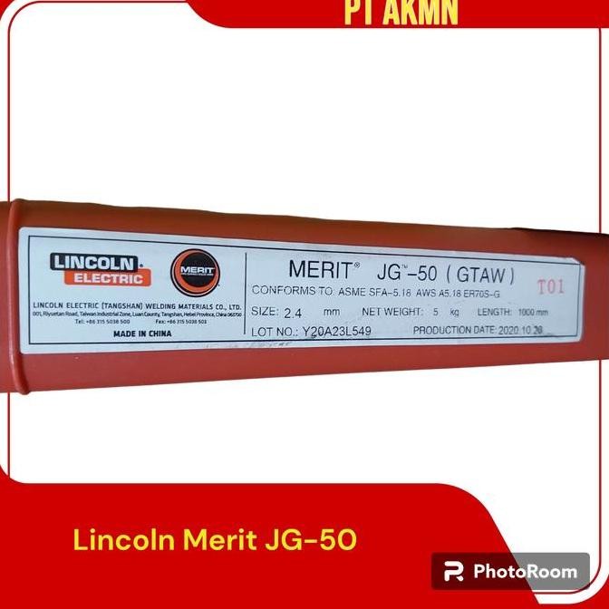 Kawat Las Lincoln Jg 50 2.4Mm Tig Er70S-G New Stok
