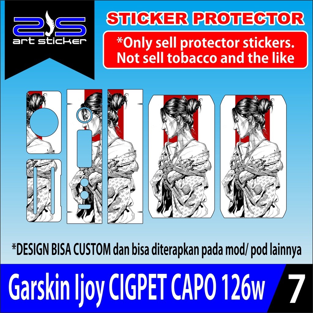 Get2pcs Ijoy Cigpet Capo 126w Samurai Girl Garskin Casing Motif Dan Bisa Custom Bayar Ditempat