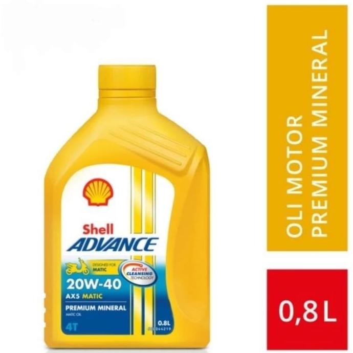 Oli Shell Advance Ax5/Ax 5 Matic Scooter 20W40/20W-40 Jaso Mb (0.8L) Baik