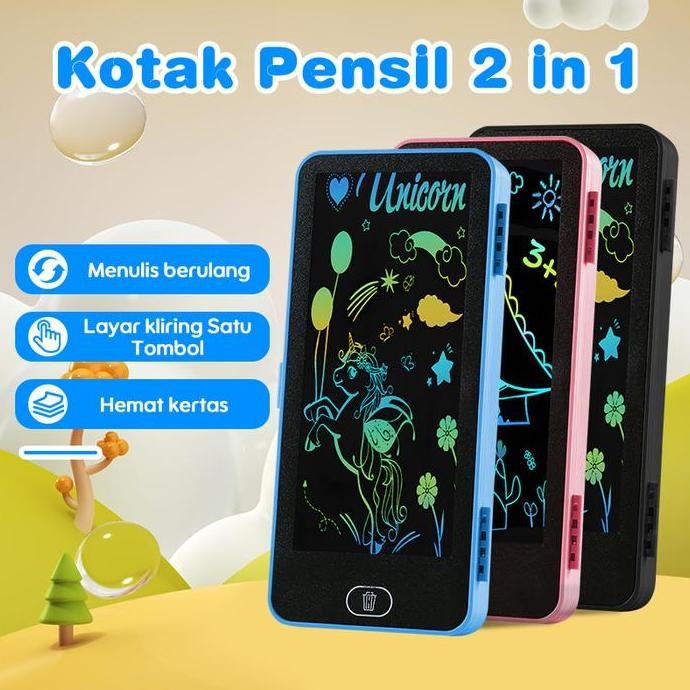 

baru !!! Drawing Box Kotak Pensil Dan Papan Coret Kreatif Anak Dengan Digital Pad Edukasi Kotak Pensil Drawing Box 2 in 1
