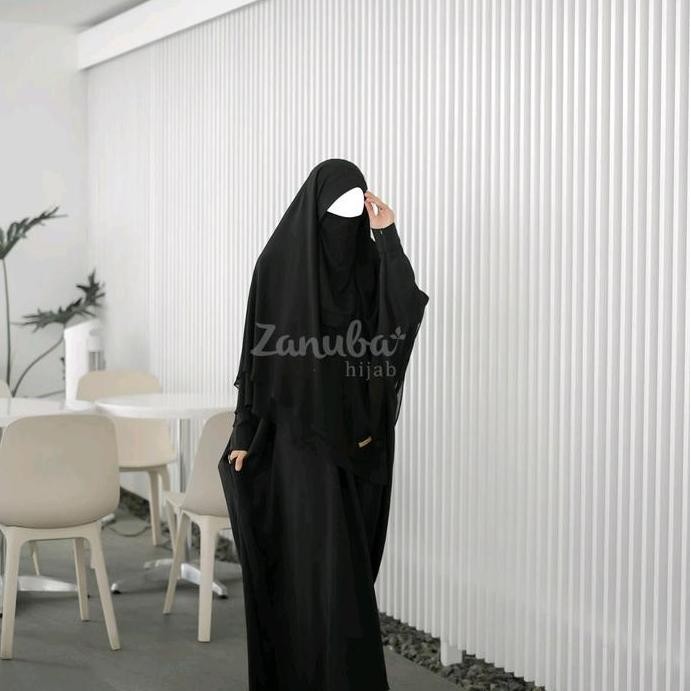 abaya batwing by zanuba basic abaya Muslim Gamis Dress Wanita Turki Syari Hitam Simple Crinkle Airfl