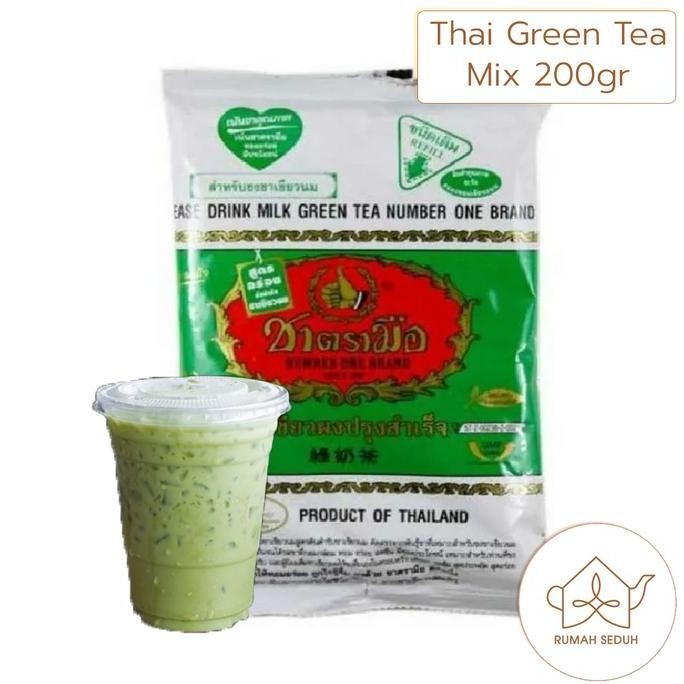 

ready stock 200gr Thai Green Tea Mix Original Merk Cha Tra Mue Number One