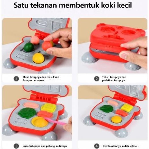 baru  Mesin Mie Es Krim Cetakan Plastik Tanah Liat Warna-warni Anak-anak Mesin Tanah Liat Buatan Tan