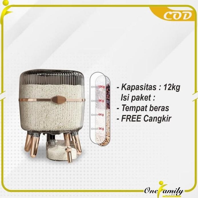 

Terlaris Xy One-C841 Dispenser Beras 12Kg Tempat Beras Estetik / Kotak Peimpanan Makanan Kacang Tepung / Wadah Beras Rice Box Storage Perlengkapan Dapur