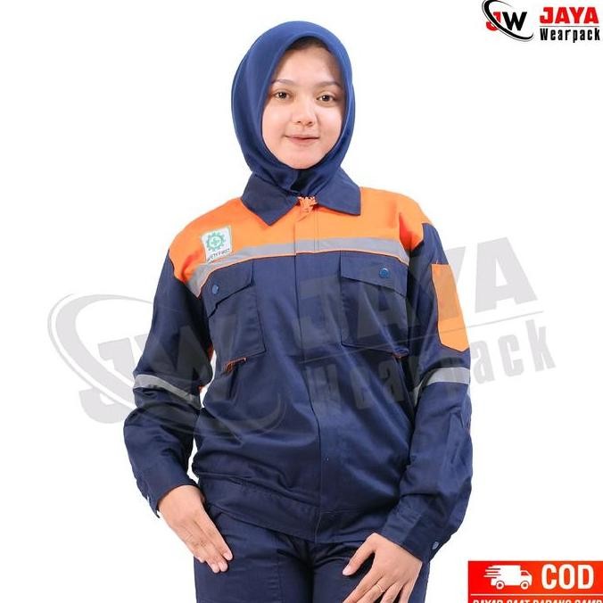 Atasan Wearpack Safety Dongker Kombinasi Oren New Stok