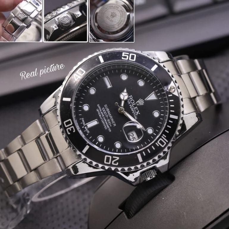 Jam Tangan Pria Rolex Mesin Batrai Tanggal Aktif Strap Rantai/Stellterima