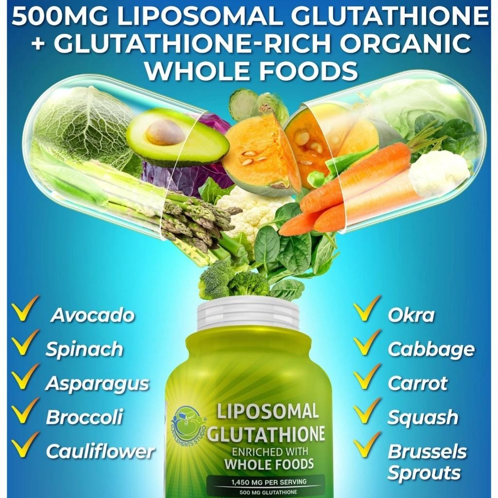Glutathione Reduced (L-Glutathione) Liposomal 500 Mg Original Supplement Studio Usa