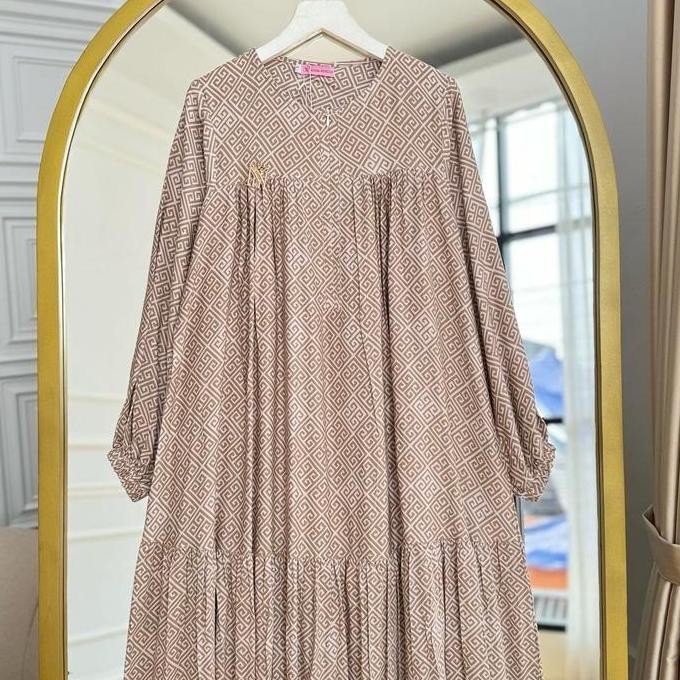 Nnfashion ~ Lucya Dress gamis simpel wanita bahan TWILL fashion wanita muslimah  Lembut Panjang Nyam