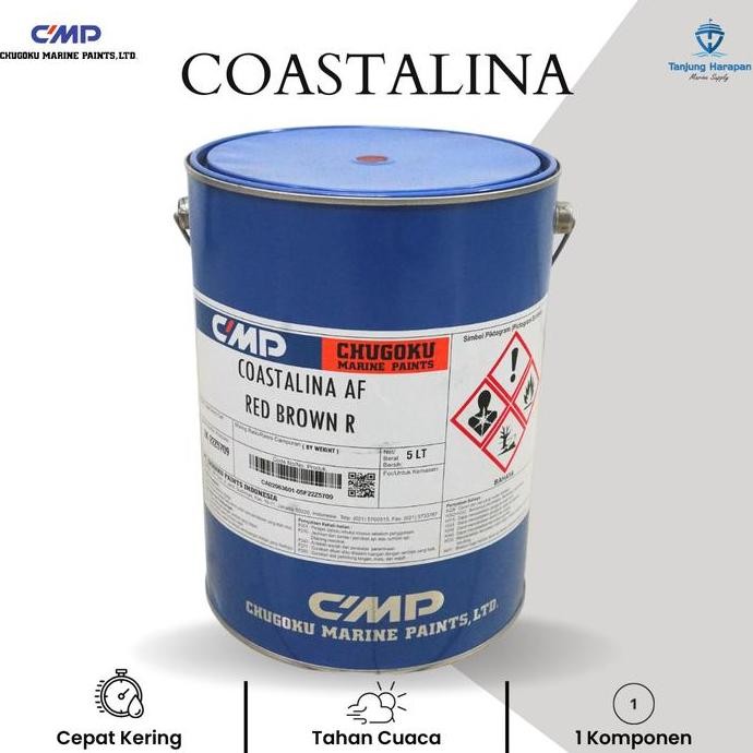 TERBARU - CAT KAPAL/CAT ANTI FOULING/CHUGOKU COASTALINA RED BROWN/MARINE PAINT