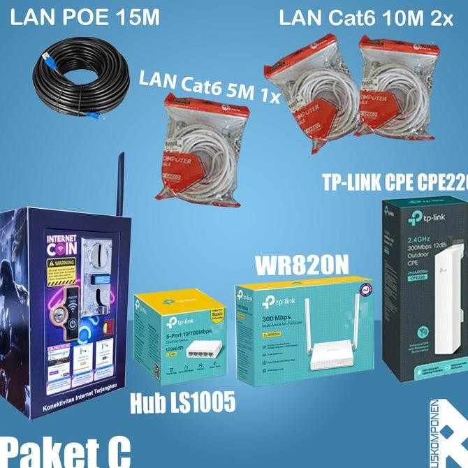 Paket Usaha Wifi Coin Untuk Jarak 500m CPE220 Paket Usaha Wifi Voucher