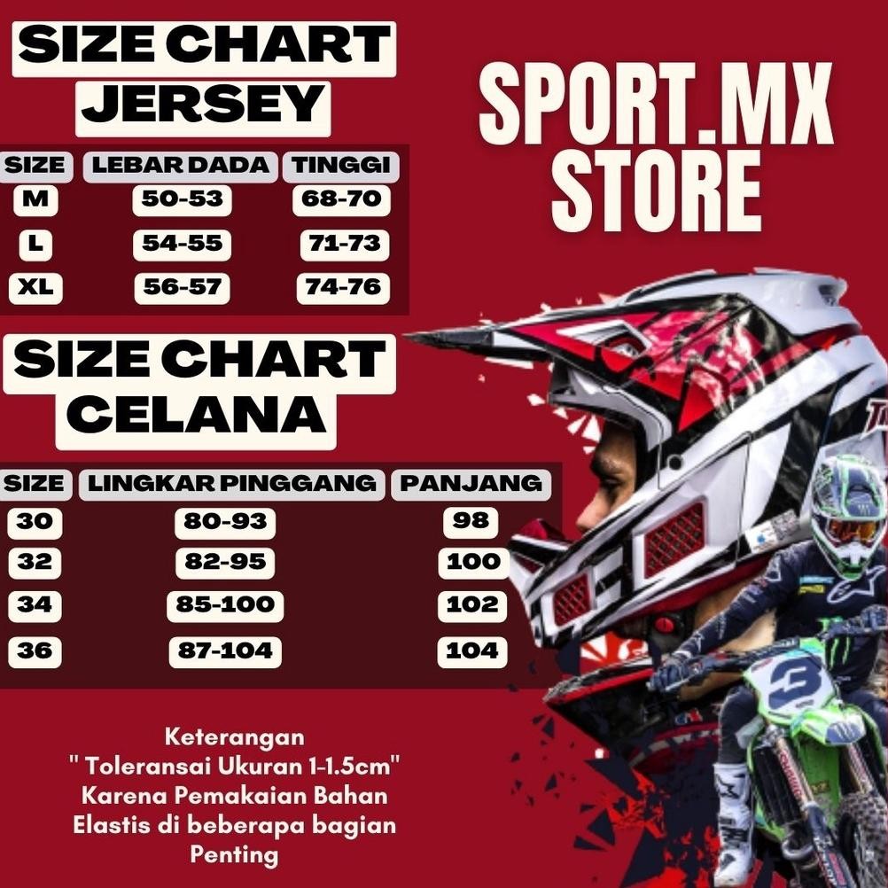 Terlaris we-12 Jersey Set Celana Trail Motocross Terlaris Original