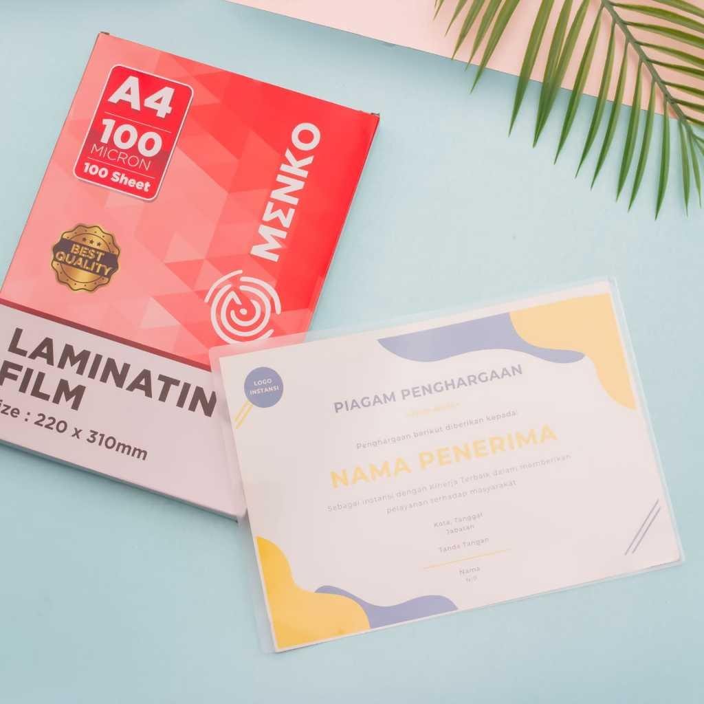 

NEW PRODUCT MENKO LAMINATING FILM / PLASTIK LAMINATING MENKO / PLASTIK SERTIFIKAT / PLASTIK IJAZAH A4 ISI 100 LEMBAR SIENNAOUTLET487