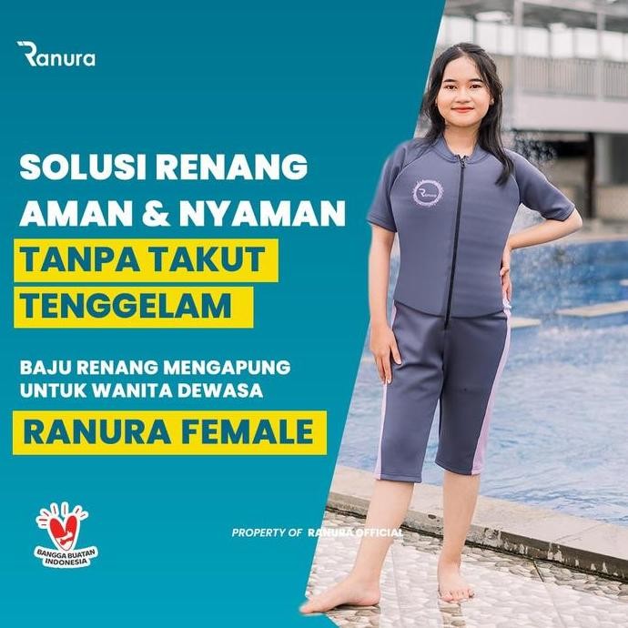 Baju Renang Pelampung Wanita Ranura Scuba Import Premium Female Grey Purple Air Sport .,