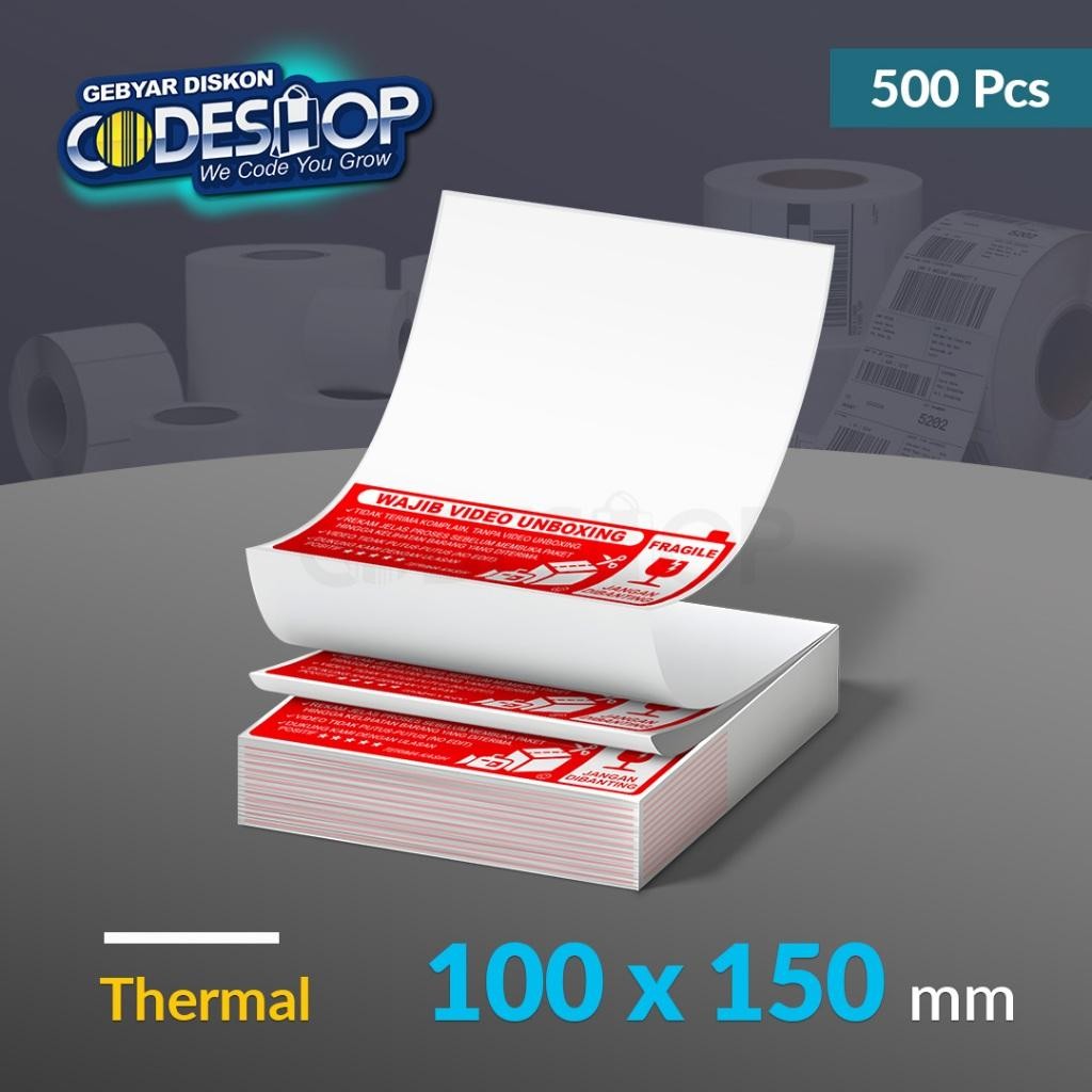

NEW PRODUCT ESHOP STIKER VIDEO UNBOXING FRAGILE LABEL THERMAL FOLD 100 X 150 MM A6 1 LINE ISI 500 PCS SIENNAOUTLET487