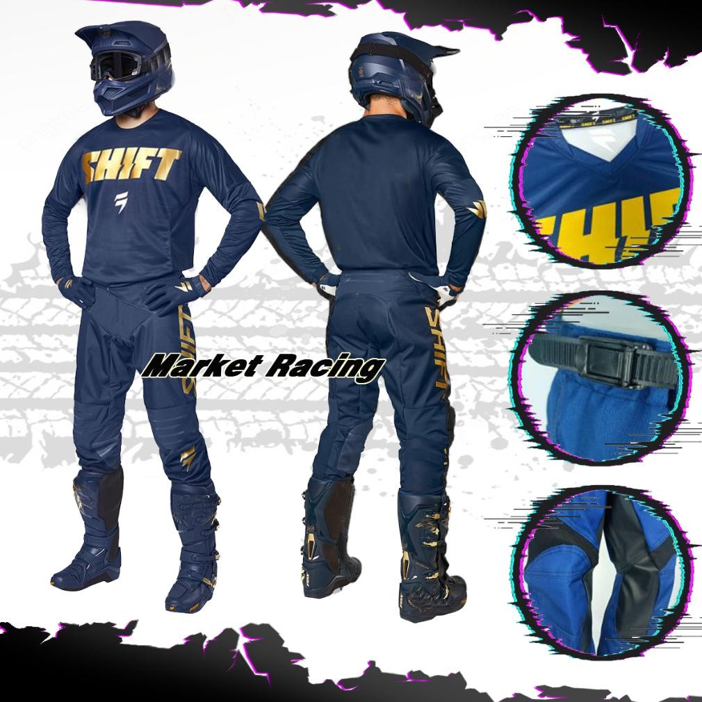 fth-56 th-23 Tshirt Kaos Jersey Baju Set Celana Motor Trail Cross Motocross Jerset Trabas F0X HITAM 