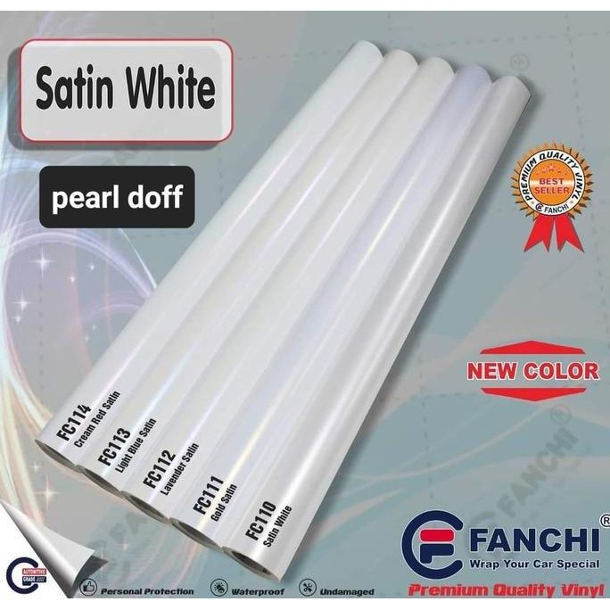 

152cm Sticker FANCHI Matte Pearl White Putih Satin SERIES 152cm /meter