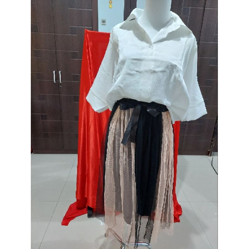 2in1(Baju+RokGarisHitamSifon)