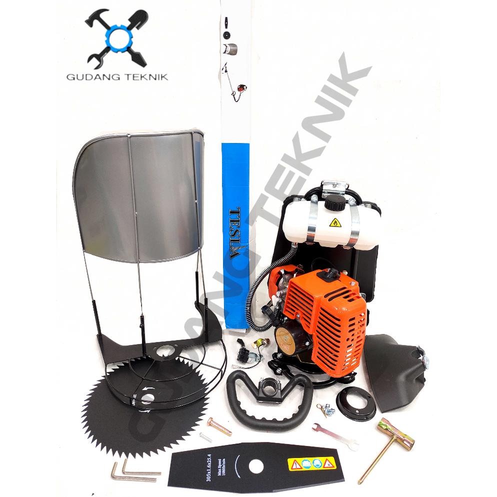 (TESLA BG328D) Mesin Potong Rumput 2Tak BG328D TESLA TUDUNG PADI SET  / Portable Brush Cutter Pemoto