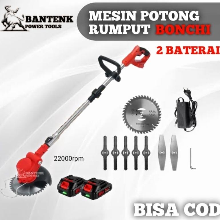 MESIN POTONG RUMPUT CORDLESS. MESIN POTONG RUMPUT DAN ILALANG CORDLESS. PEMOTONG RUMPUT 2 BATERAI. P