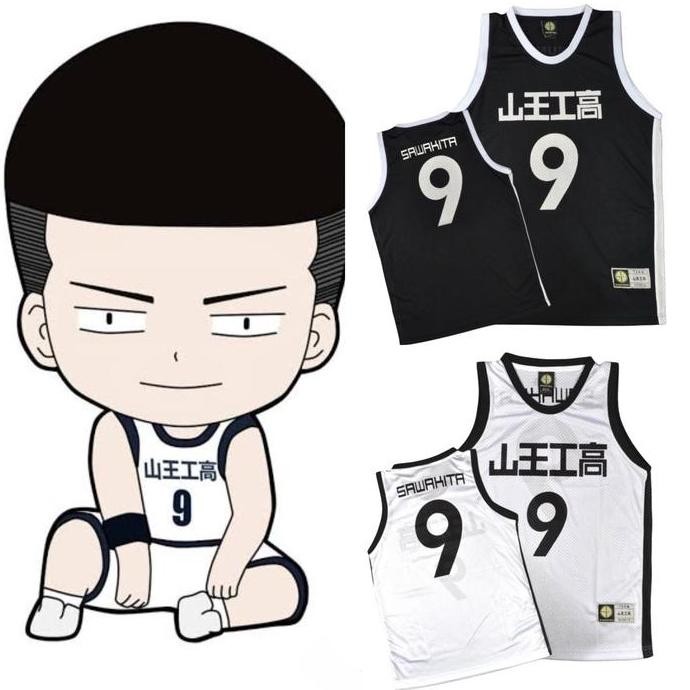 Murah Jersey Baju Basket Slam Dunk Anime Sannoh High School 9 Eiji Sawakita