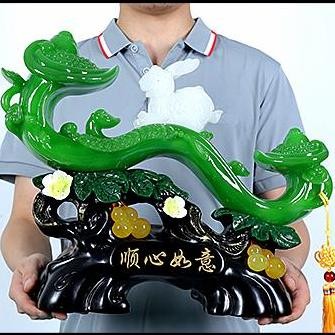 Patung Giok Kelinci 2023 Uk Jumbo Kado Imlek Pajangan Sincia Fu Hoki Termurah