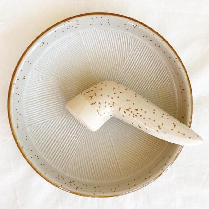 Cobek Keramik Estetik Cobek Viral / Uleg Keramik / Cobek Nordic Ulekan Kitchenware Dapur Tanah Alat 