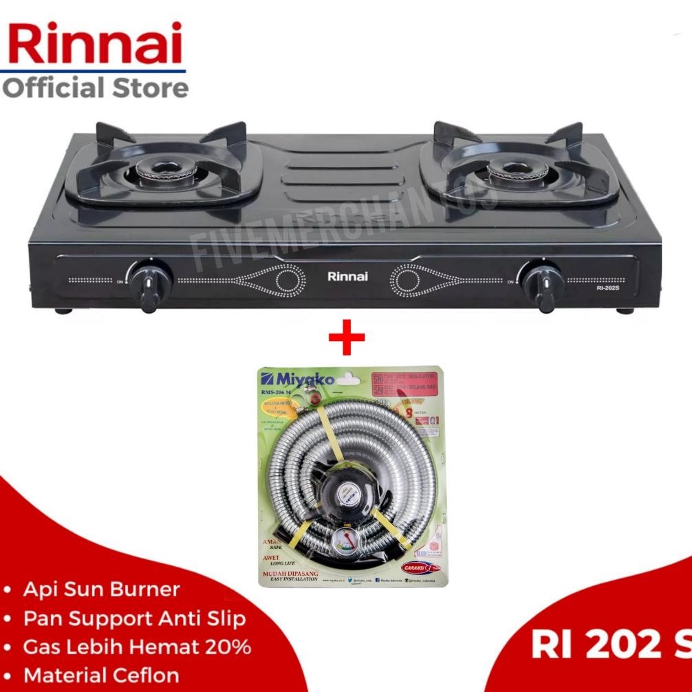 Kompor Gas Rinnai RI 202s Kompor Murah Rinnai 202s Kompor Ekonomis Rinnai 2 Tungku RI 202 s