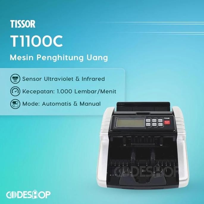 

TERMURAH - Mesin Penghitung Uang Tissor T1100C Bill Money Counter Hitung Cepat Akurat UV MG