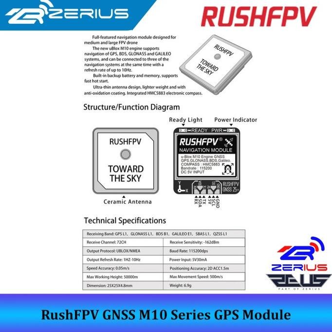 Promo Rushfpv Gnss M10 Series Gps Module For Fpv Drone