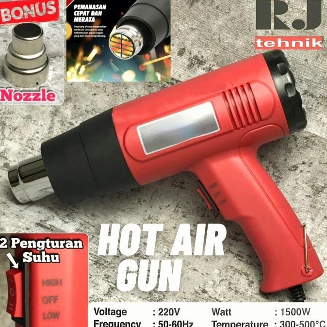 Promo Hot Air Gun Hot Gun Heat Gun Blower Pistol Pemanas 1500 Watt Bagus COD