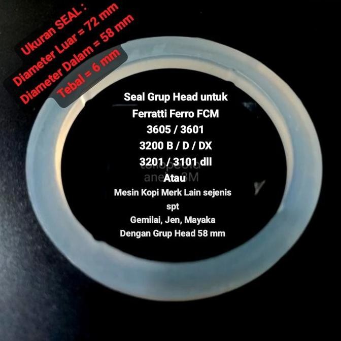 TERBARU - GRUP HEAD SEAL mesin kopi FERRATTI FERRO FCM 3605/01,3200D/B,3201/3101