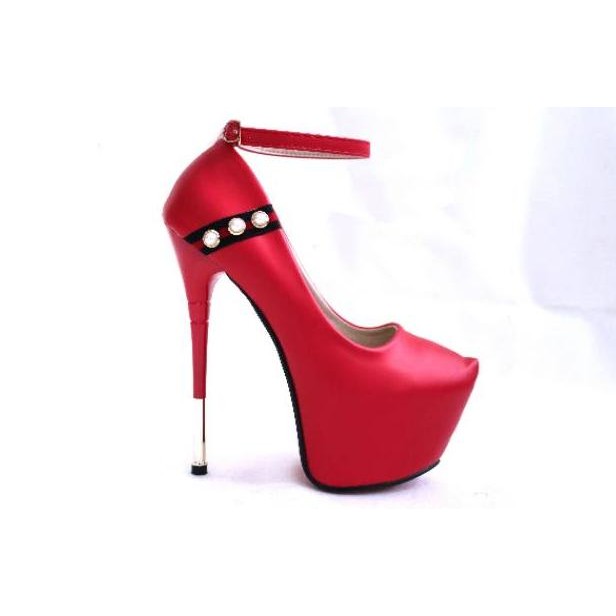 YKsale 0445 strappy heels 17cm sepatu hak tinggi tali wanita cuci sale merah red