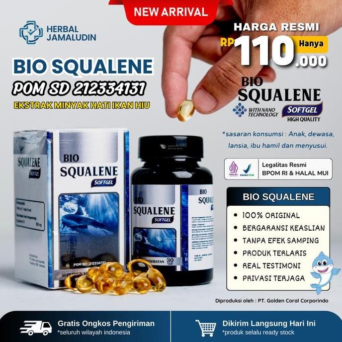 

Terlaris Obat Penambah Hormon Testosteron Pria - Vitamin Untuk Meningkatkan Hormon Testosteron - Bio Squalene Softgel Minyak Squalene Hati Ikan Hiu