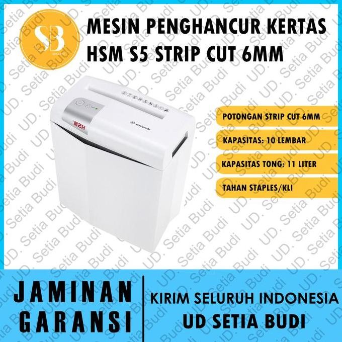 

Mesin Penghancur Kertas HSM S5 Strip Cut 6.0 mm