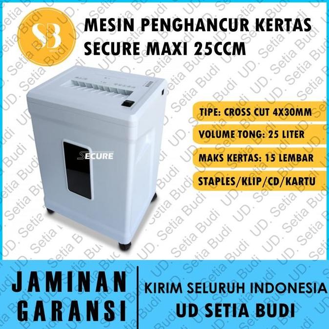 

BEBAS ONGKIR - Mesin Penghancur Kertas SECURE Maxi 25 CCM