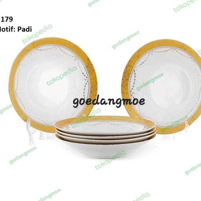 GOSEND VICENZA piring makan vicenza 9inch cekung 6pc B179 Padi / Lily