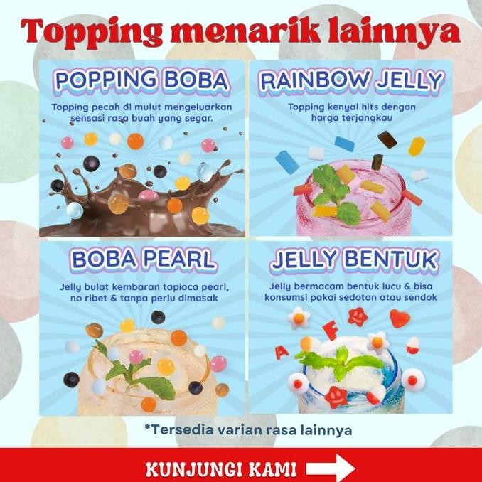 

Popping Boba Rasa Stroberi 500 gram | Topping Minuman
