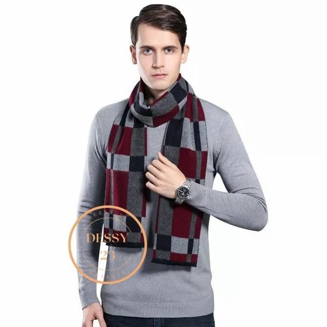 syal scarf leher pria wanita cocok buat musim dingin syal import
