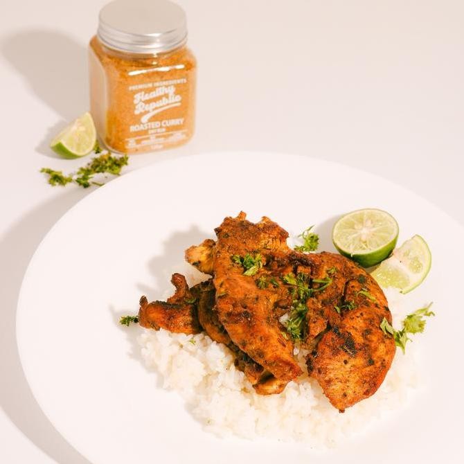 

Healthy Republic Bumbu Marinasi Dry Rub 120Gram Serba Guna No MSG Rempah Ayam Sapi [ ROASTED CURRY ]