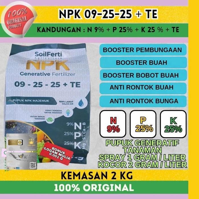 

Terlaris Npk 09-25-25 Kemasan 2 Kg | Booster Buah Tanaman