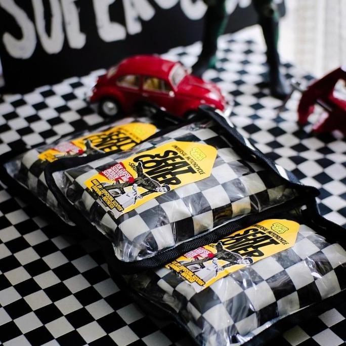 HARGA DISC - SEAT COVER CHECKERBOARD SARUNG JOK MOTOR CATUR VESPA KLASIK MODERN