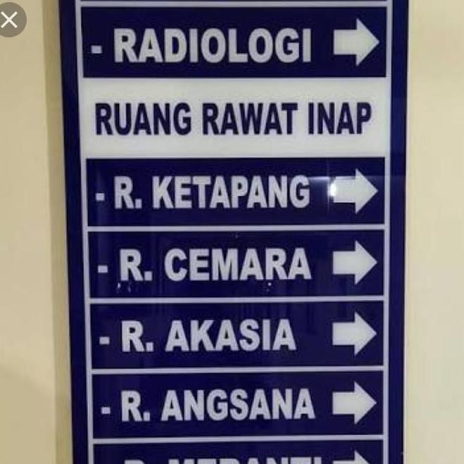 

HARGA DISC - akrilik a3 sign board tanda direktori arah ruang rumah sakit hotel
