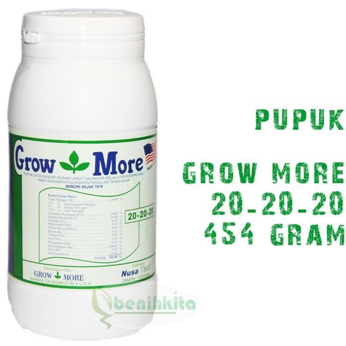 

Terlaris Pupuk/Nutrisi Npk Growmore Seimbang 20-20-20 (454Gr)