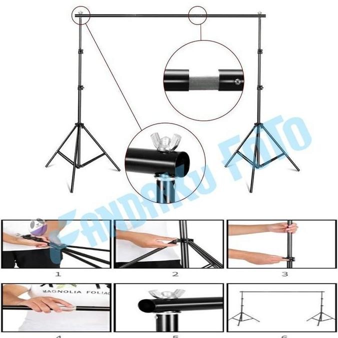 Perlengkapan Lighning Photo Foto Studio Dgn Green Screen Backdrop New Stok